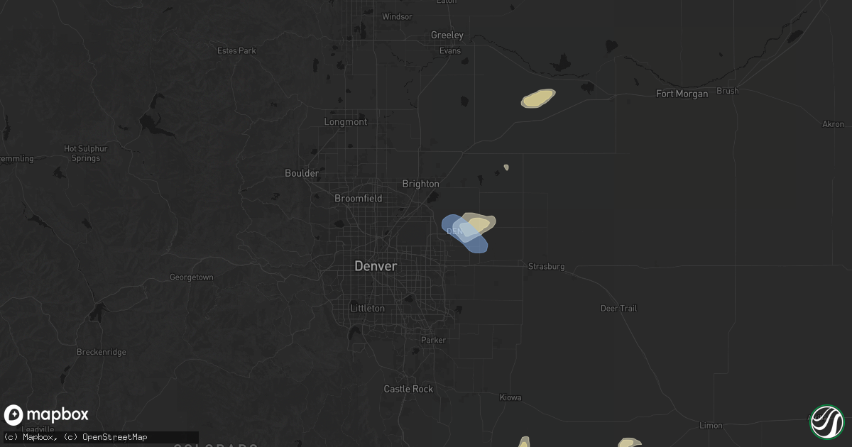 Hail map in Commerce City, CO on July 10, 2026