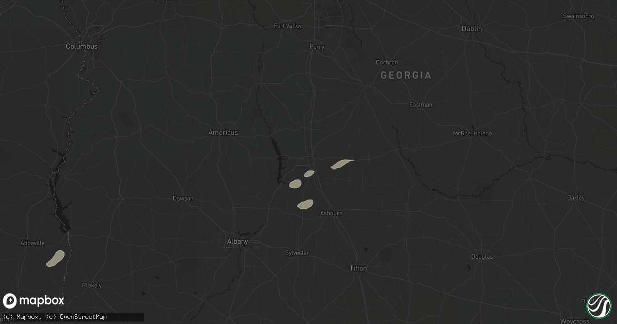 Hail map in Cordele, GA on July 10, 2026