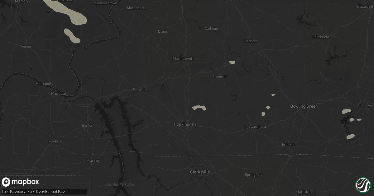 Hail map in Crofton, KY on July 10, 2026