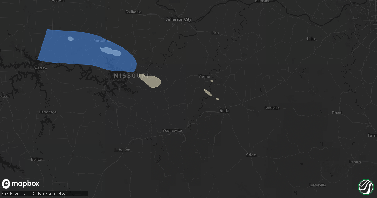 Hail map in Dixon, MO on July 10, 2026