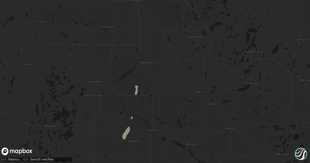 Hail map in Dumont, MN on July 10, 2026