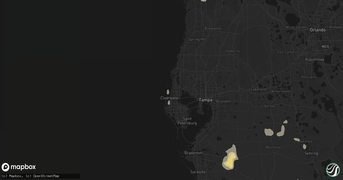 Hail map in Dunedin, FL on July 10, 2026
