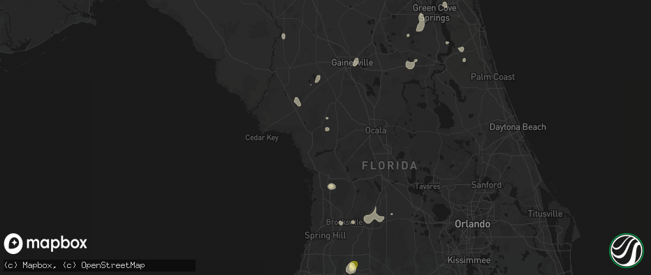 Hail map in Dunnellon, FL on July 10, 2026