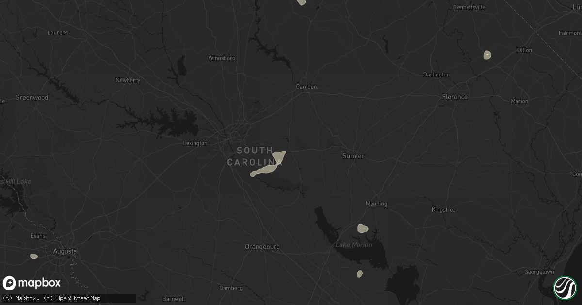 Hail map in Eastover, SC on July 10, 2026
