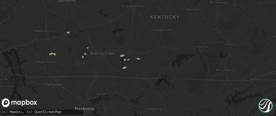 Hail map in Eighty Eight, KY on July 10, 2026