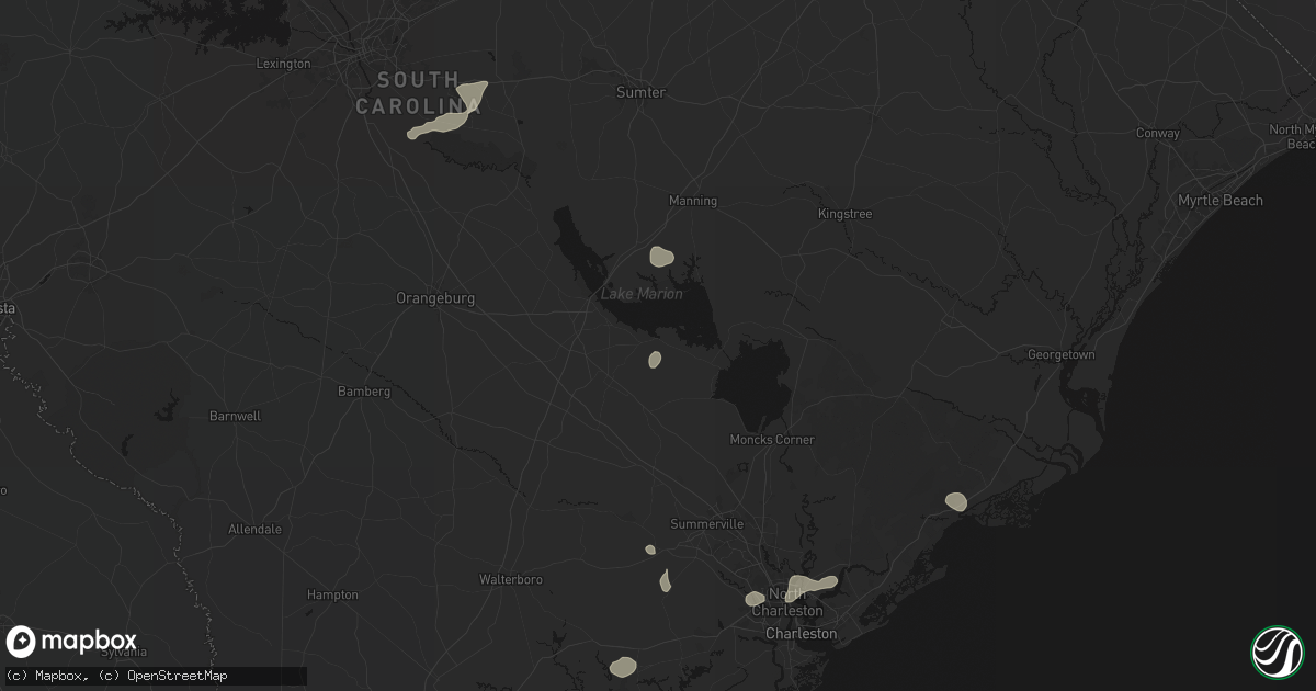 Hail map in Eutawville, SC on July 10, 2026