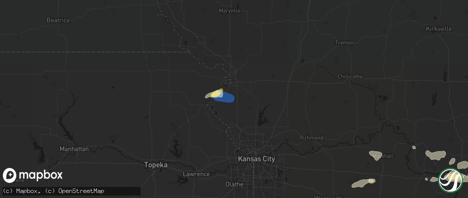 Hail map in Faucett, MO on July 10, 2026
