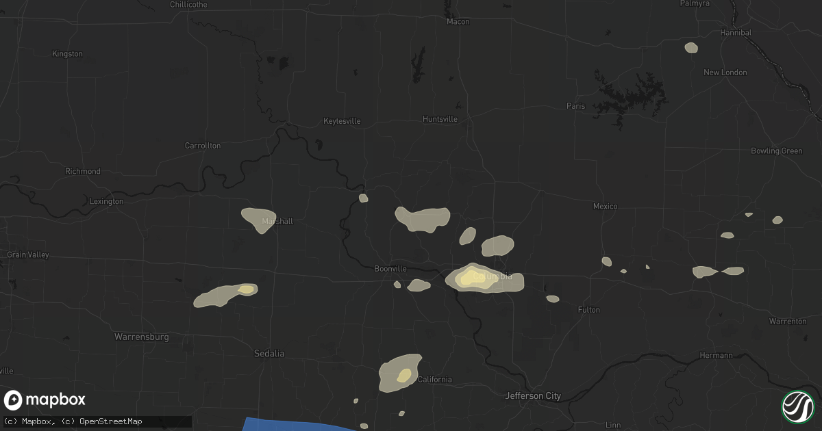 Hail map in Fayette, MO on July 10, 2026
