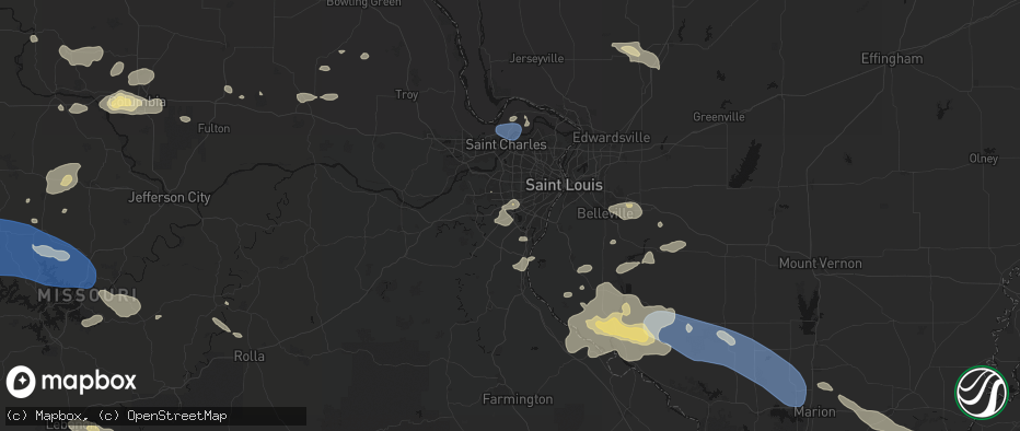 Hail map in Fenton, MO on July 10, 2026