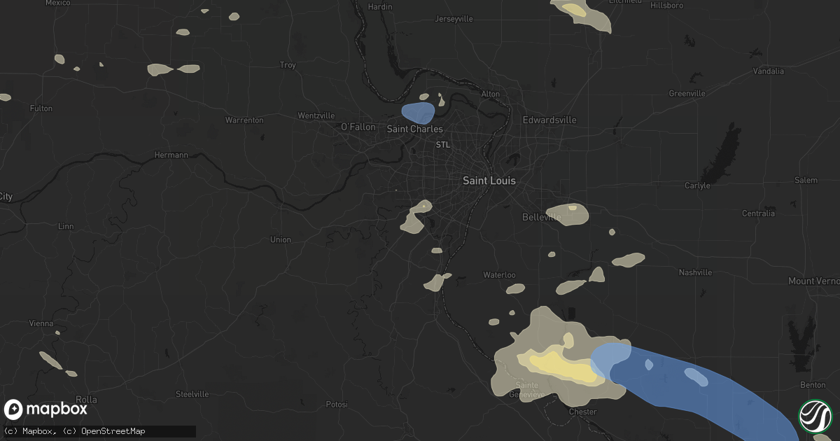 Hail map in Fenton, MO on July 10, 2026