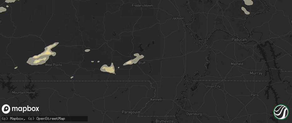 Hail map in Fisk, MO on July 10, 2026
