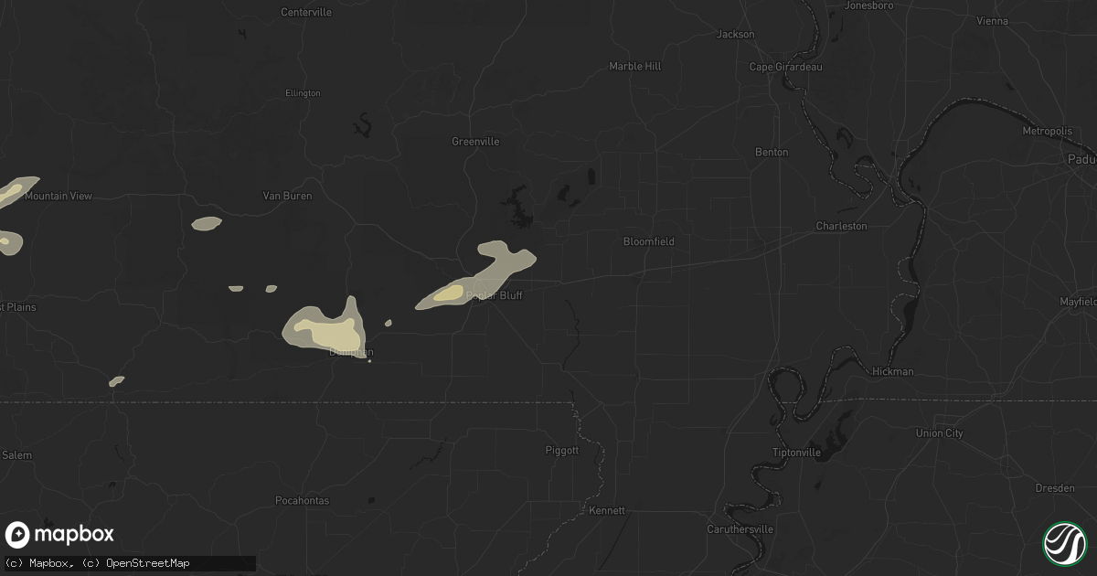 Hail map in Fisk, MO on July 10, 2026