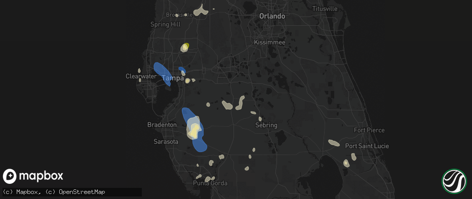 Hail map in Fort Meade, FL on July 10, 2026