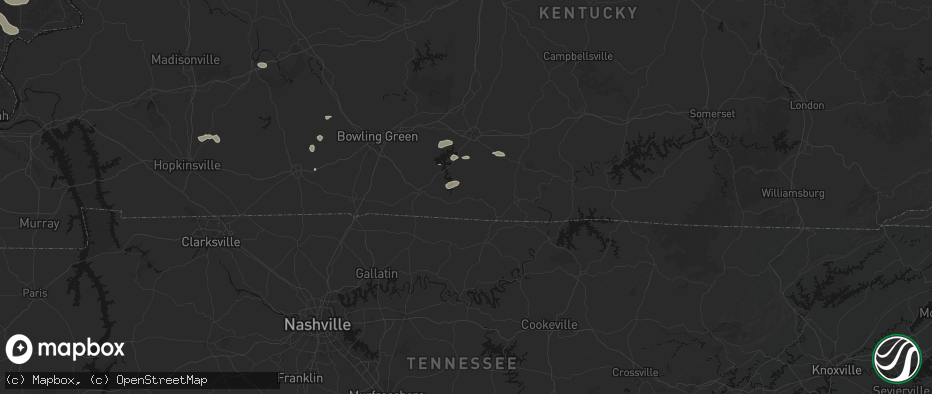 Hail map in Fountain Run, KY on July 10, 2026