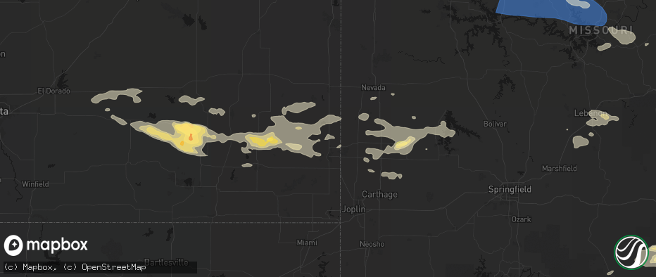 Hail map in Franklin, KS on July 10, 2026