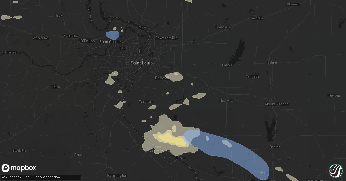 Hail map in Freeburg, IL on July 10, 2026