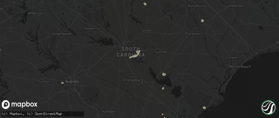 Hail map in Gadsden, SC on July 10, 2026