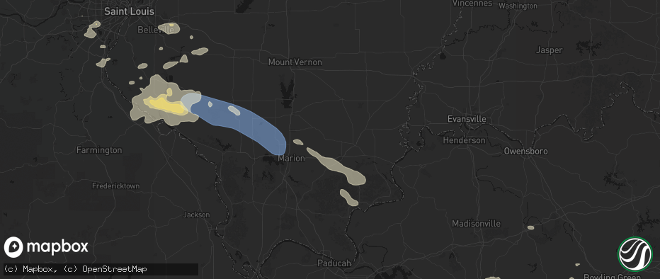 Hail map in Galatia, IL on July 10, 2026