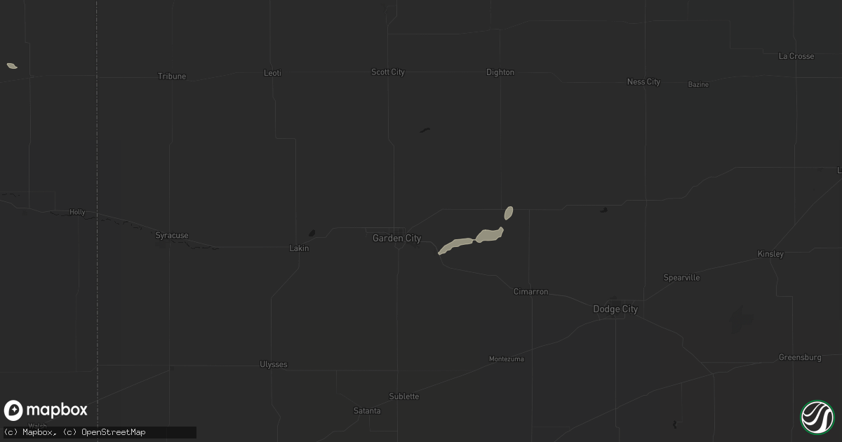 Hail map in Garden City, KS on July 10, 2026