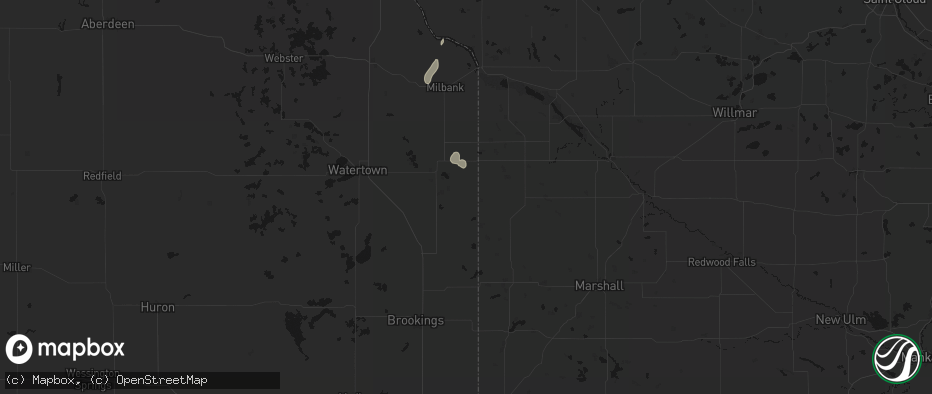 Hail map in Gary, SD on July 10, 2026