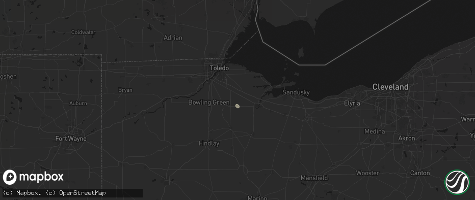 Hail map in Gibsonburg, OH on July 10, 2026