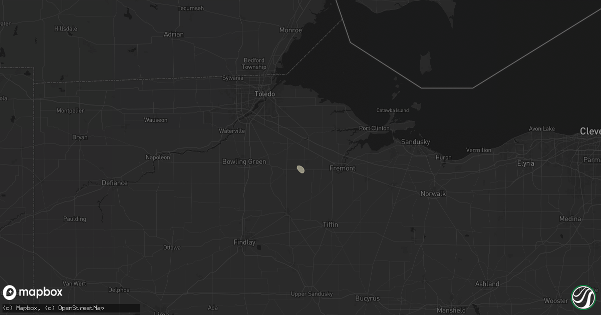 Hail map in Gibsonburg, OH on July 10, 2026