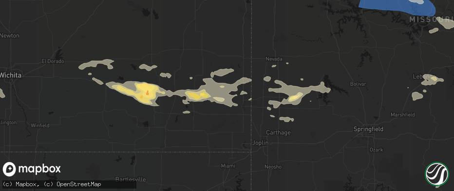 Hail map in Girard, KS on July 10, 2026