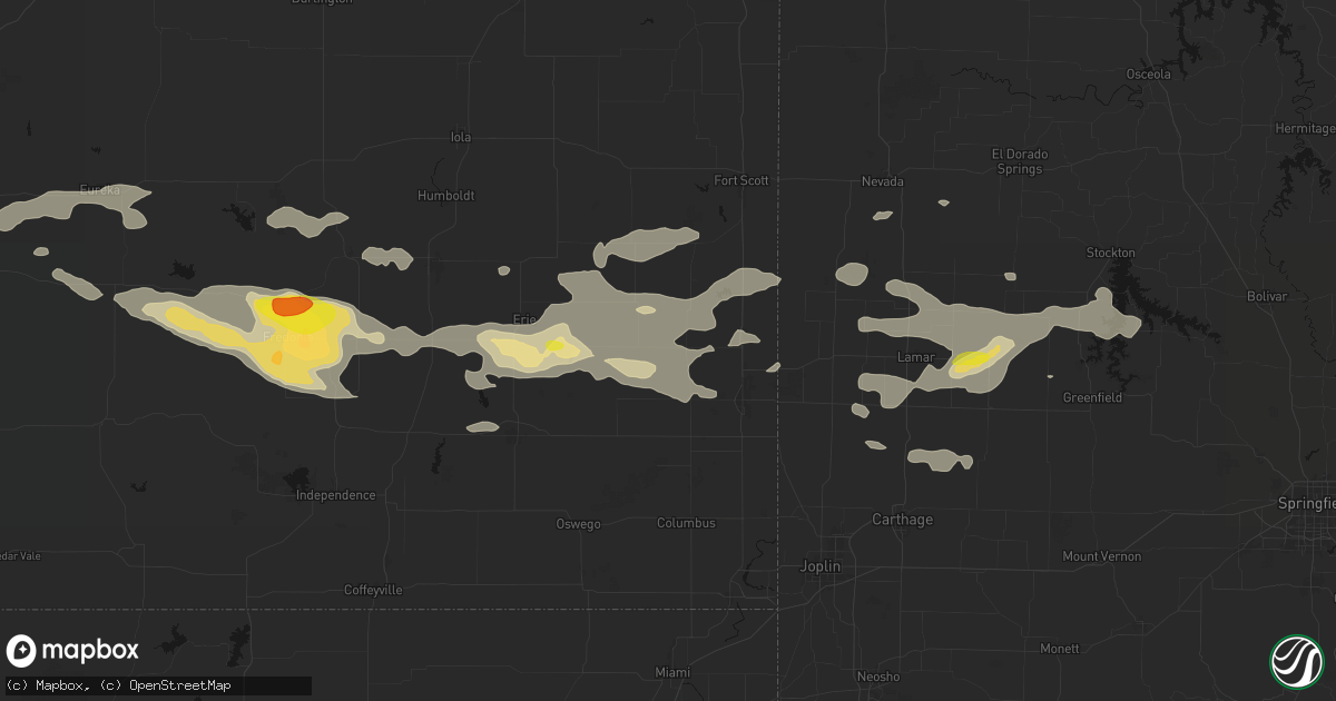 Hail map in Girard, KS on July 10, 2026