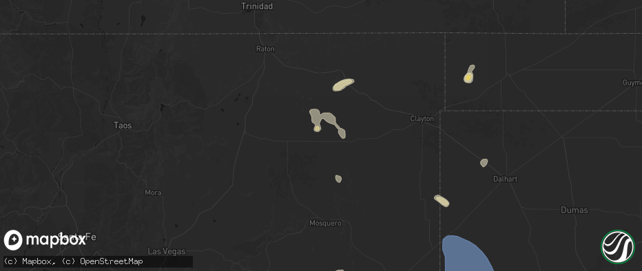 Hail map in Gladstone, NM on July 10, 2026
