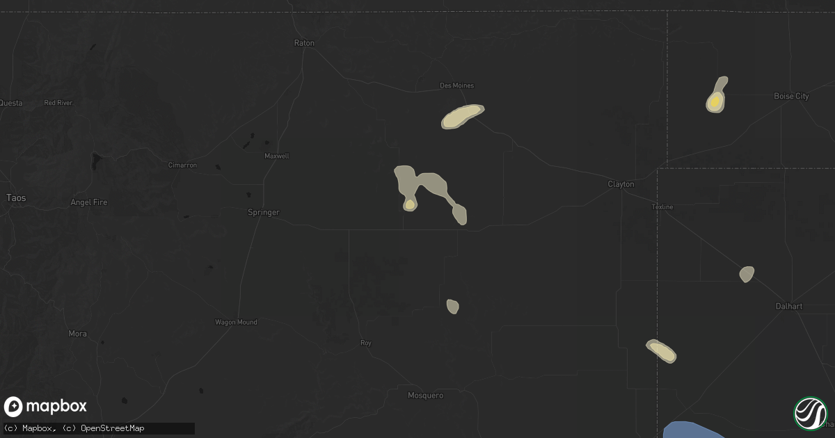 Hail map in Gladstone, NM on July 10, 2026