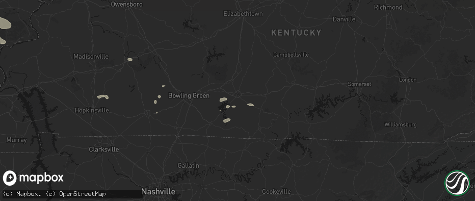 Hail map in Glasgow, KY on July 10, 2026