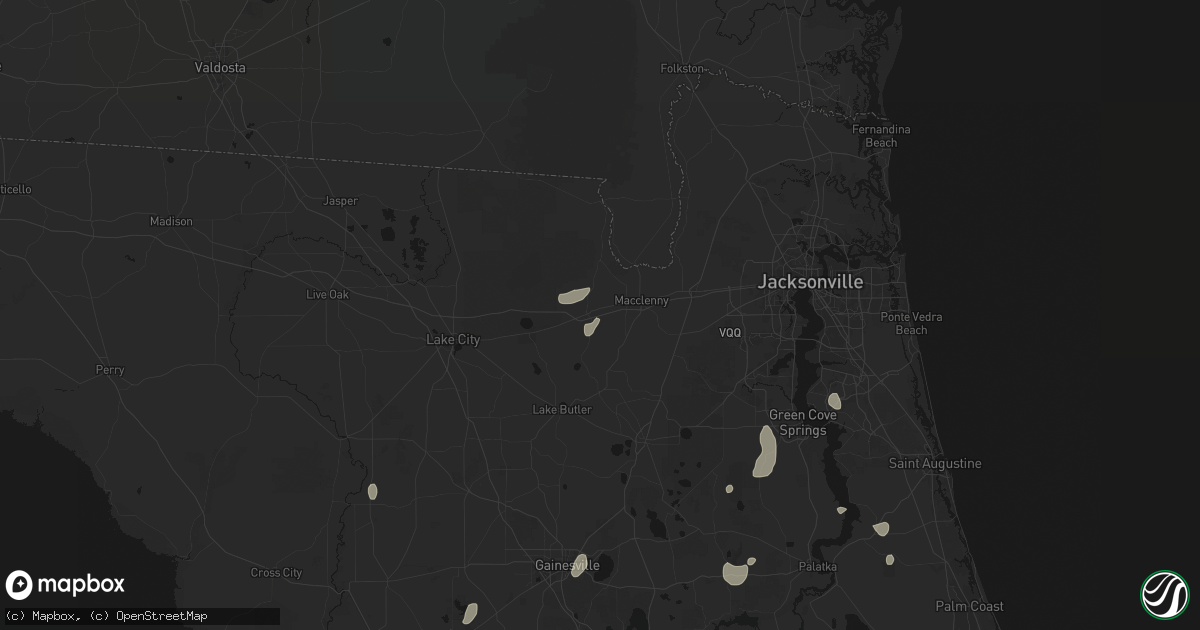 Hail map in Glen Saint Mary, FL on July 10, 2026