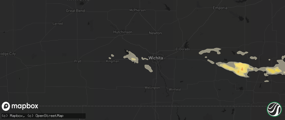 Hail map in Goddard, KS on July 10, 2026