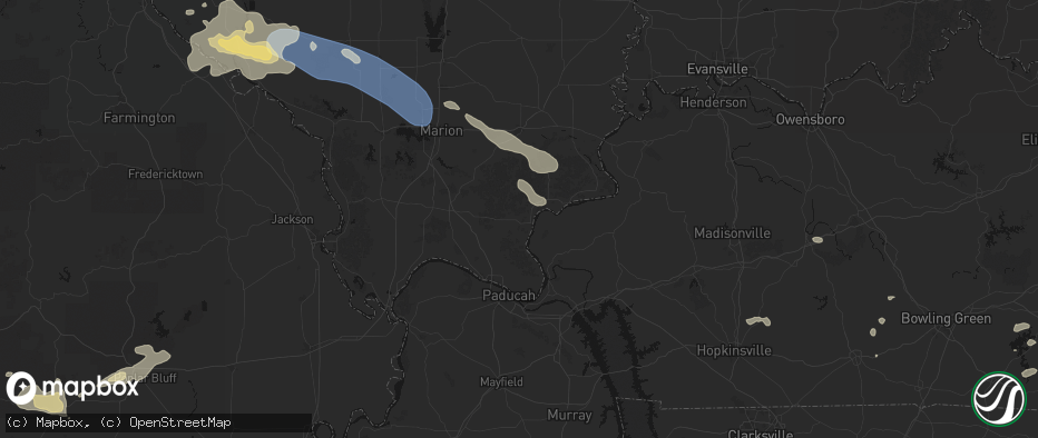Hail map in Golconda, IL on July 10, 2026