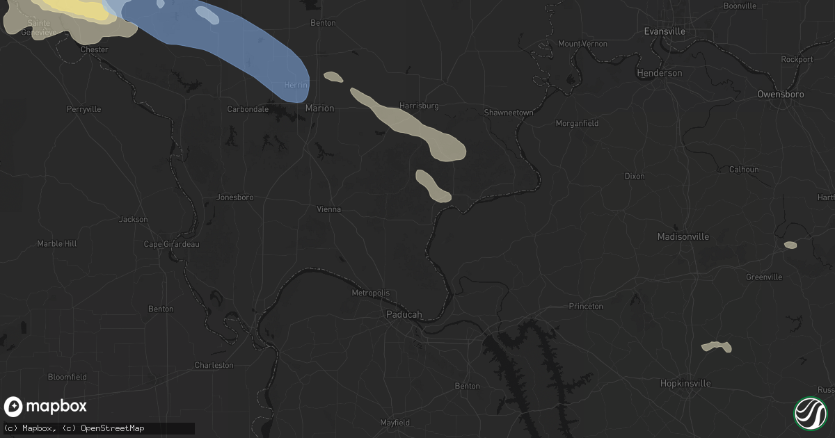 Hail map in Golconda, IL on July 10, 2026