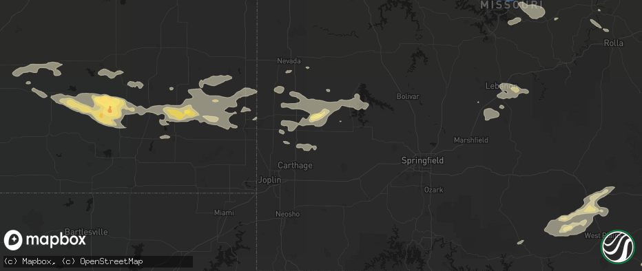Hail map in Golden City, MO on July 10, 2026