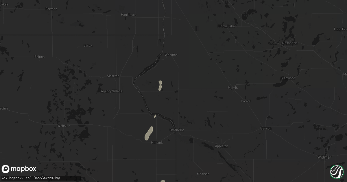 Hail map in Graceville, MN on July 10, 2026