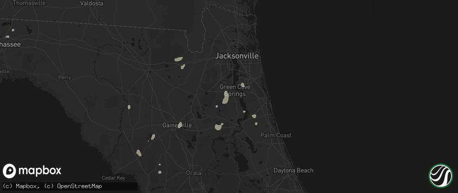 Hail map in Green Cove Springs, FL on July 10, 2026