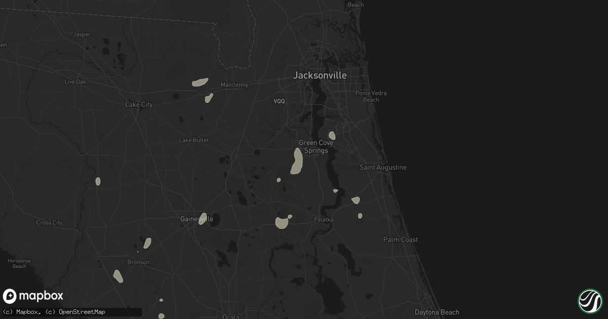 Hail map in Green Cove Springs, FL on July 10, 2026
