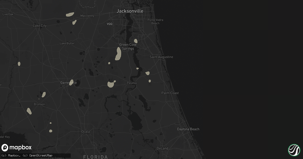 Hail map in Hastings, FL on July 10, 2026