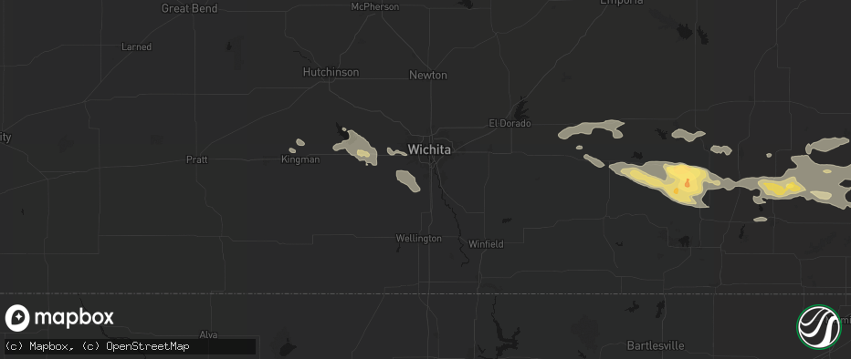 Hail map in Haysville, KS on July 10, 2026