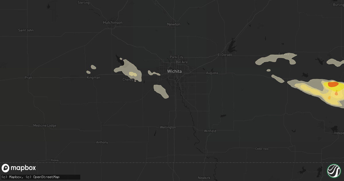 Hail map in Haysville, KS on July 10, 2026