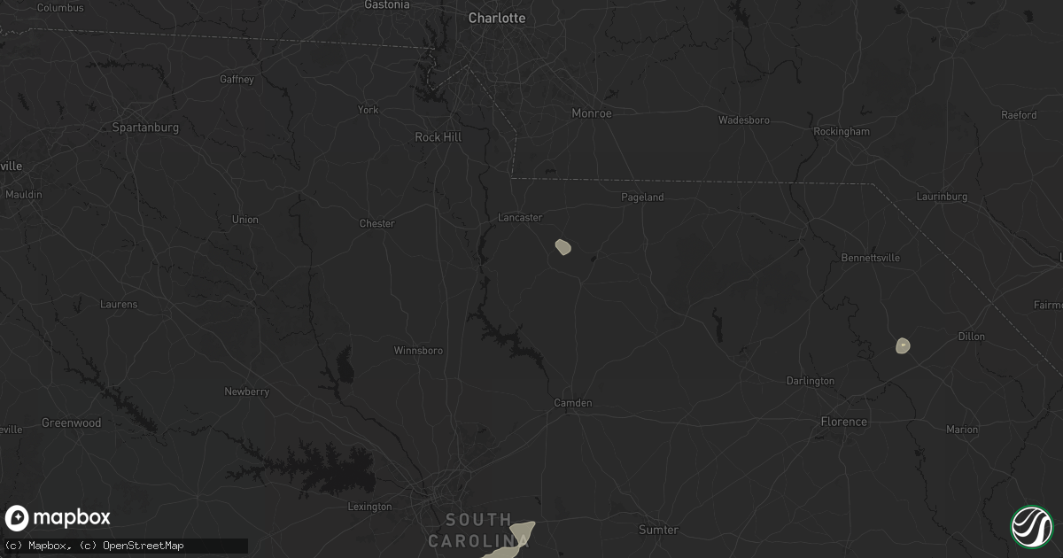Hail map in Heath Springs, SC on July 10, 2026