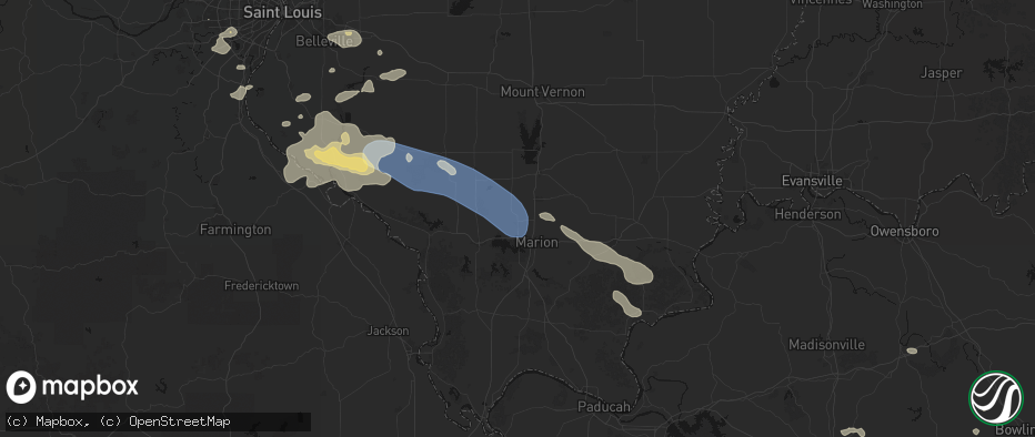 Hail map in Herrin, IL on July 10, 2026