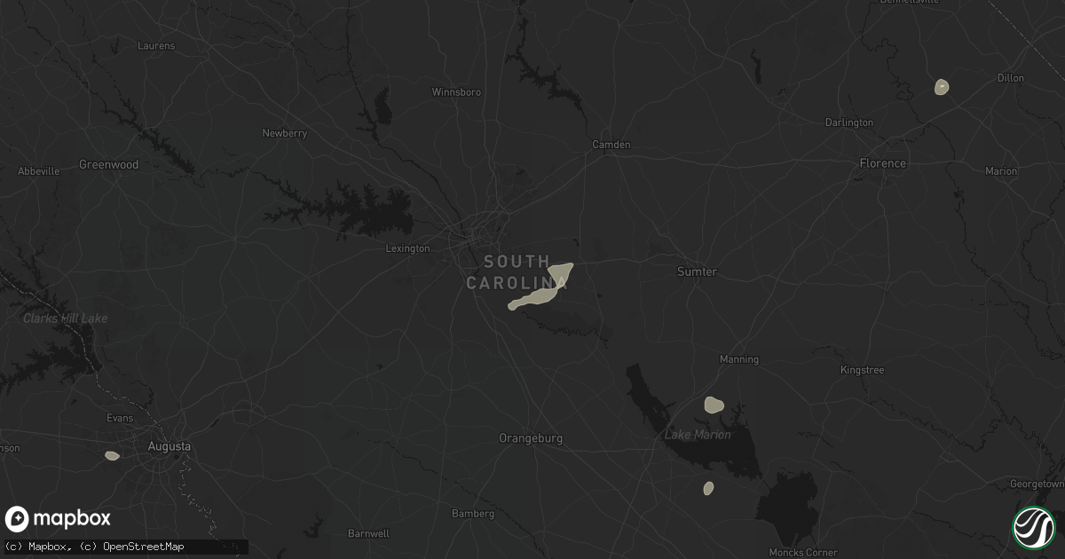 Hail map in Hopkins, SC on July 10, 2026