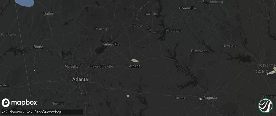 Hail map in Hull, GA on July 10, 2026
