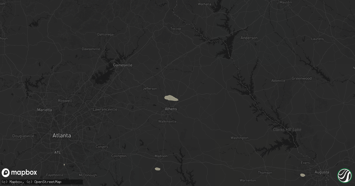 Hail map in Hull, GA on July 10, 2026
