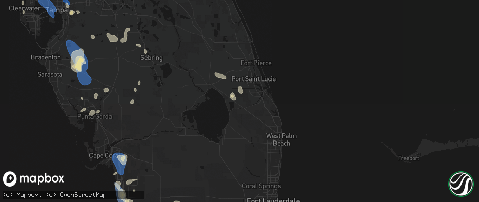 Hail map in Indiantown, FL on July 10, 2026