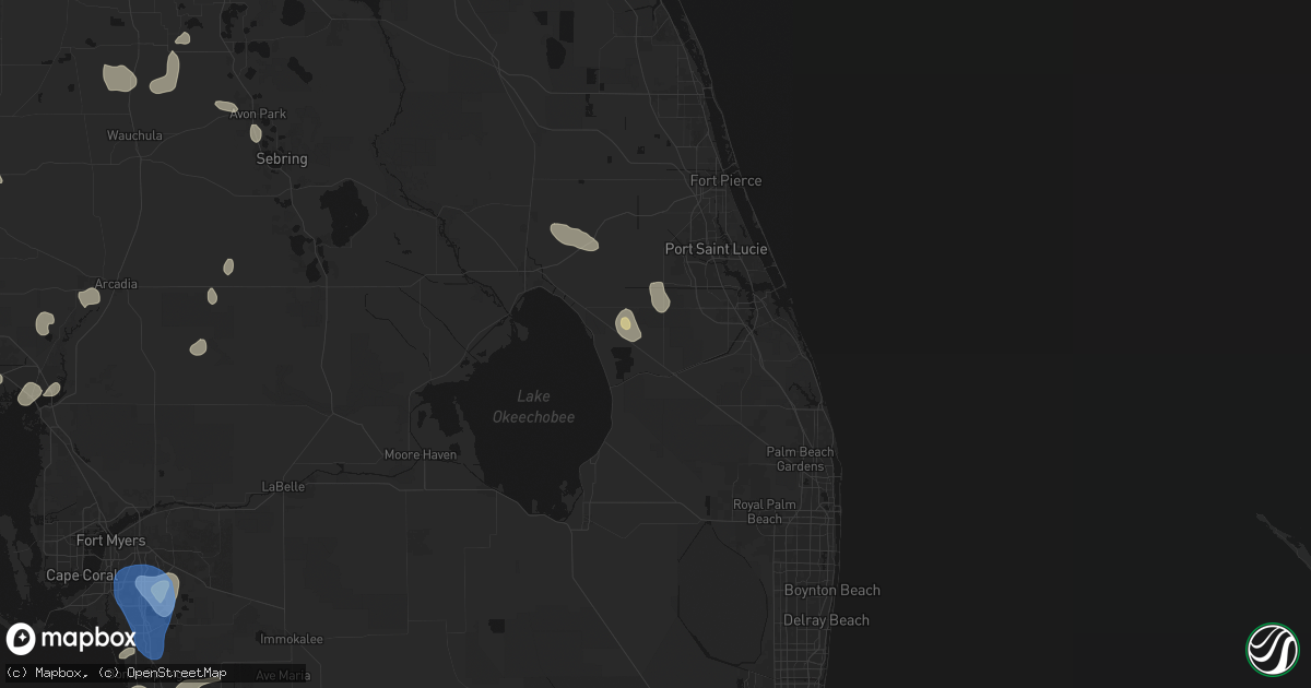 Hail map in Indiantown, FL on July 10, 2026