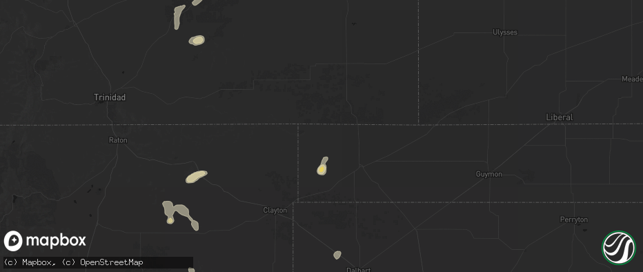 Hail map in Kenton, OK on July 10, 2026